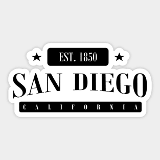 San Diego Est. 1850 Standard Black Sticker